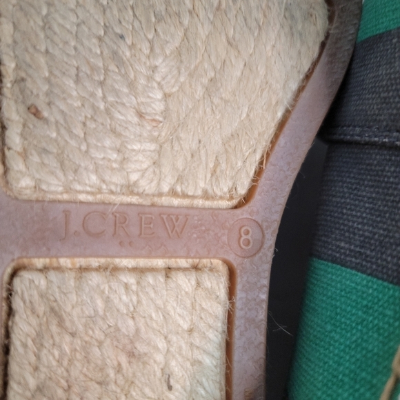 J Crew Striped Canvas Espadrilles Sz 8 Loafers - Picture 6 of 6